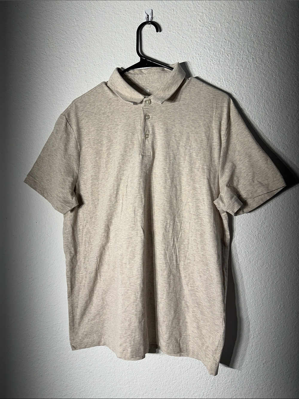 Brand New H&M Men's Neutral Beige Polo Shirt - Classic Short Sleeve
